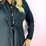 Midnight Button Down Dress