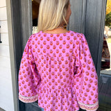 Monroe Floral Foulard Pink Top