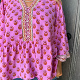 Monroe Floral Foulard Pink Top