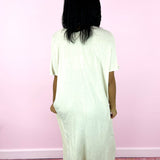 Natural Linen V-neck Midi Dress