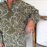 Olive Embroidered Short Set