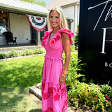 Pink Azalea Midi Dress