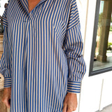 Preppy Star Top Navy Stripe