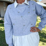 Rhinestone 2-fer Sweater