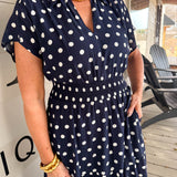 Stacy Polkadot Midi Dress