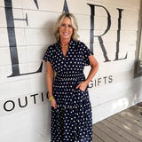 Stacy Polkadot Midi Dress