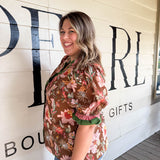 Veronica Print Blouse - Curvy