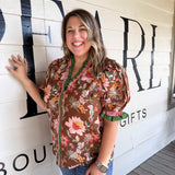 Veronica Print Blouse - Curvy