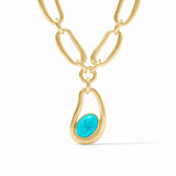 Turquoise Blue Wave Statement Necklace