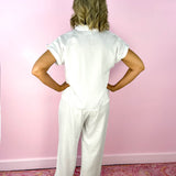 White Vada Poly Linen Set