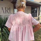 Baby Pink Courtney Mesh Top