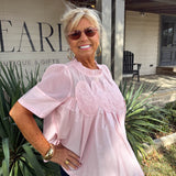 Baby Pink Courtney Mesh Top