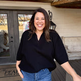 Black Kate Blouse - Curvy