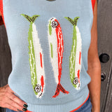 Fish Graphic Sweater Vest