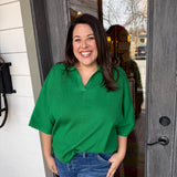 Green Kate Blouse - Curvy
