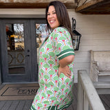 Green Stephani Mini Dress - Curvy