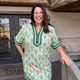 Green Stephani Mini Dress - Curvy