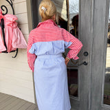 Libby Red Stripe Maxi Dress