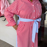 Libby Red Stripe Maxi Dress