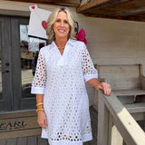 Linda Eyelet Mini Dress