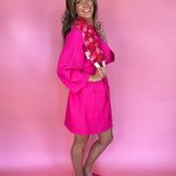 Waffle Weave Robe - Hot Pink