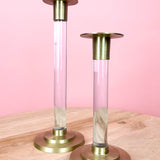 Small Resin + Brass Candlestick