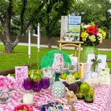 Fuchsia and Orange Caspari Table Cover