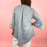 Blue Chambray Summer Linen Bella Top