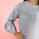 Blue Chambray Summer Linen Bella Top