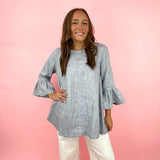 Blue Chambray Summer Linen Bella Top