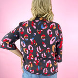 Animal Pattern Bell Sleeve Sweater