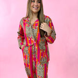 Pink Happy Tropical Cotton Pajamas