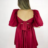 Merlot Babydoll Mini Dress